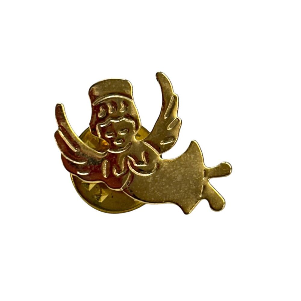 Goldtone Small Angel Lapel Pin .75 inch